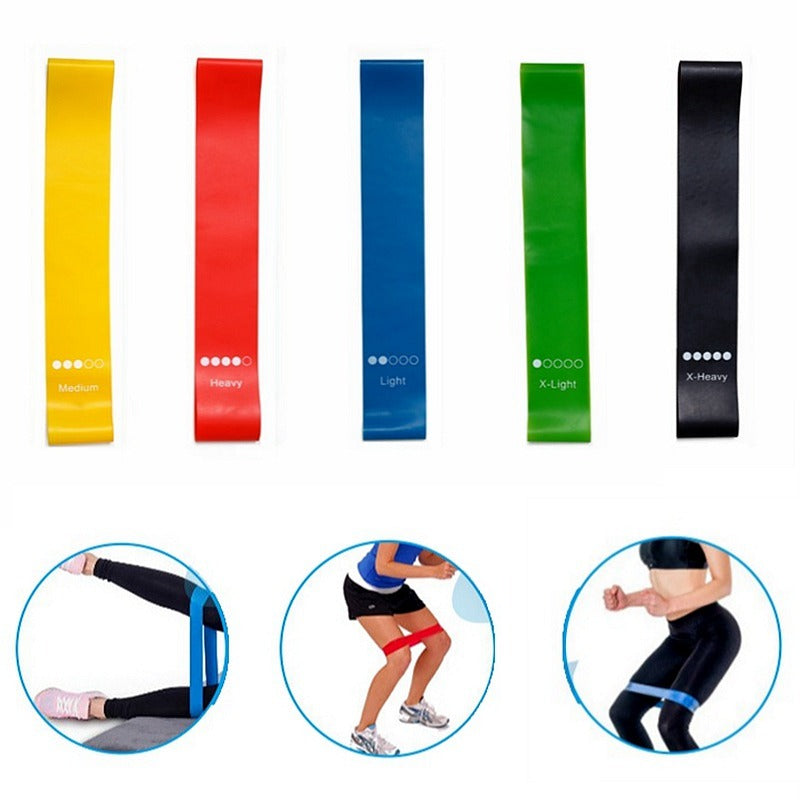 Yoga Resistance Bands for Pilates & Fitness – Indoor/Outdoor Workout Elastic Bands (0.35mm - 1.1mm)