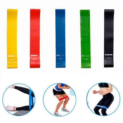 Yoga Resistance Bands for Pilates & Fitness – Indoor/Outdoor Workout Elastic Bands (0.35mm - 1.1mm)