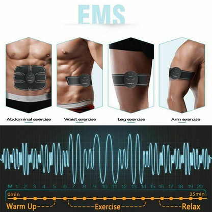 EMS Muscle Stimulator – Abdominal, Arm, Waist & Leg Trainer with Adjustable Modes