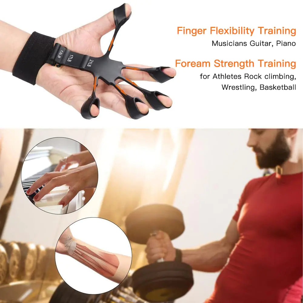 6-Level Adjustable Finger Grip Strengthener for Hand & Forearm Training