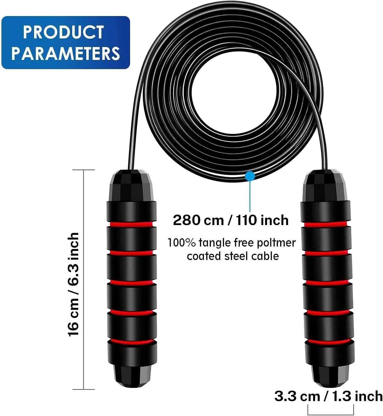 Adjustable Speed Jump Rope – PVC Coated Steel Wire for Fitness & Cardio