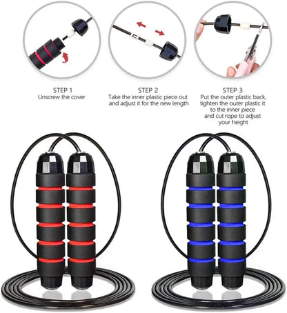 Adjustable Speed Jump Rope – PVC Coated Steel Wire for Fitness & Cardio