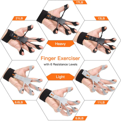 6-Level Adjustable Finger Grip Strengthener for Hand & Forearm Training