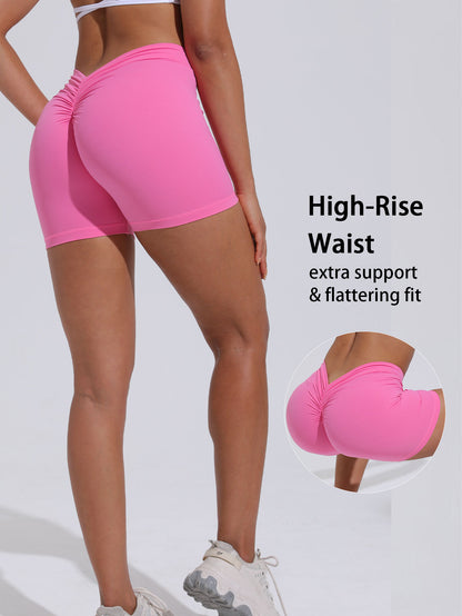 High-Waisted Butt-Lifting Yoga Shorts – Tummy Control, Scrunch Design, and Compression Fit for Workouts & Everyday Wear