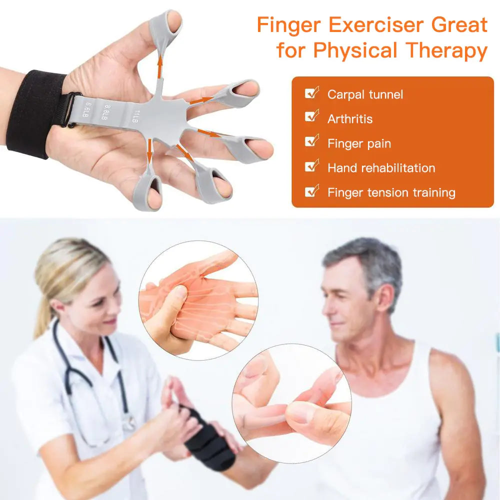 6-Level Adjustable Finger Grip Strengthener for Hand & Forearm Training